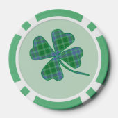 Lucky Green Plaid Shamrock Four-Leaf Clover  ポーカーチップ (裏面)