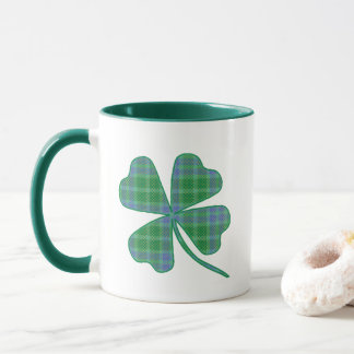 Lucky Green Plaid Shamrock Four-Leaf Clover  マグカップ