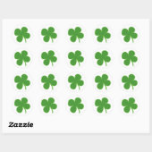 Lucky Green Shamrock | Simple Clover Leaf Design ラウンドシール (シート)