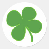 Lucky Green Shamrock | Simple Clover Leaf Design ラウンドシール (正面)