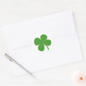 Lucky Green Shamrock | Simple Clover Leaf Design ラウンドシール (封筒)