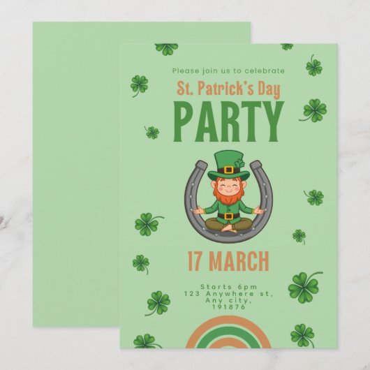 Lucky Green Vibes 招待状 (正面/裏面)