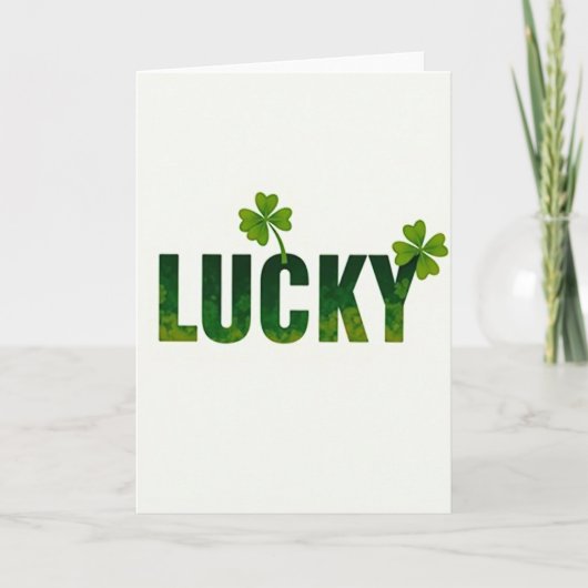 Lucky Greenery Greeting Card カード (正面)