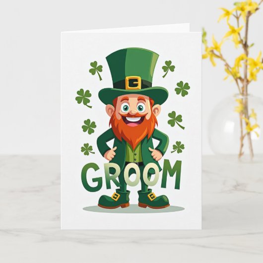 Lucky Groom Leprechaun Card カード (黄色い花)
