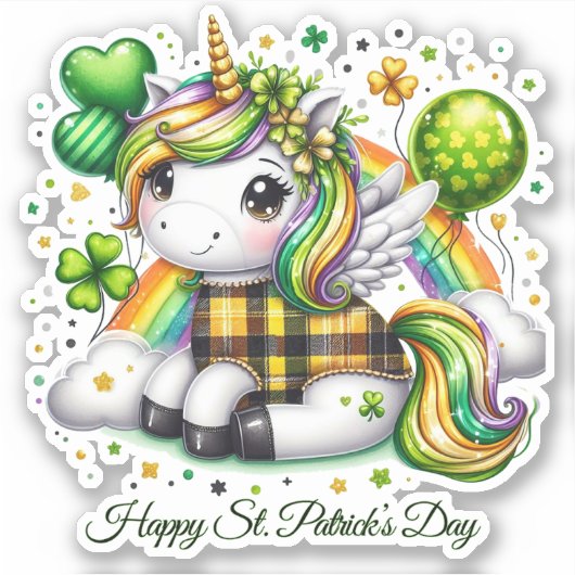 Lucky Happy St. Patrick’s Day Sticker シール (正面)