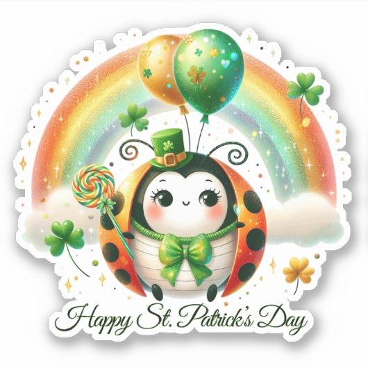 Lucky Happy St. Patrick’s Day Sticker シール (正面)