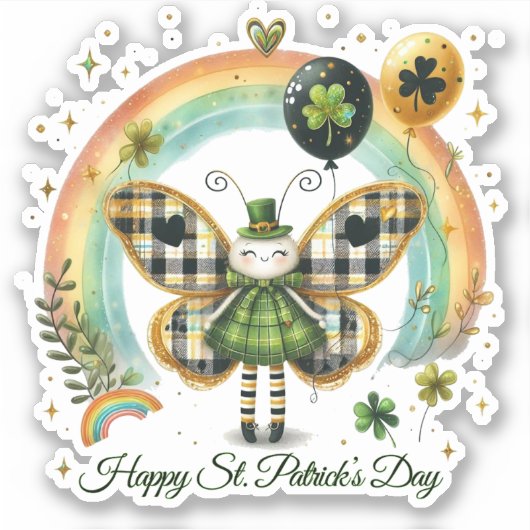 Lucky Happy St. Patrick’s Day Sticker シール (正面)