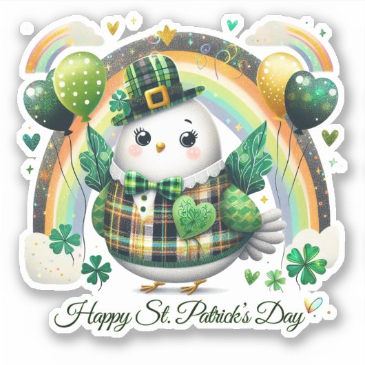 Lucky Happy St. Patrick’s Day Sticker シール (正面)