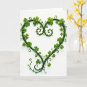 Lucky Heart Clover Vine Card カード (黄色い花)