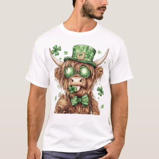 Lucky Highland Cow St. Patrick’s Day Shirt Tシャツ