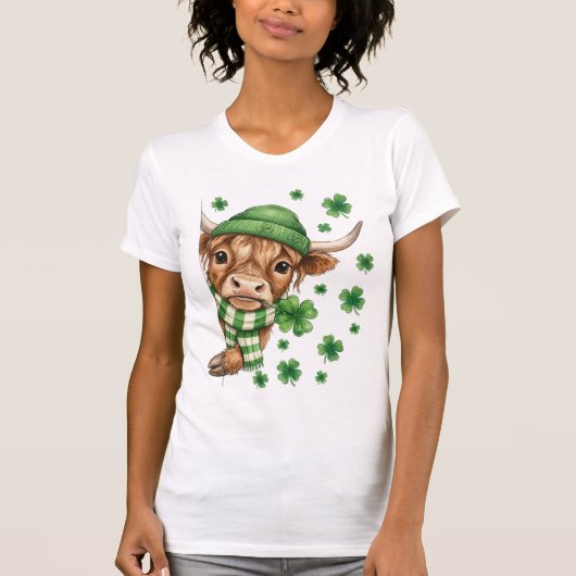 Lucky Highland Cow Tシャツ (正面)