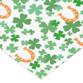 Lucky Horseshoe Four Leaf Clover St Patrick's Day ショートテーブルランナー (コーナー)