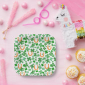 Lucky Horseshoe Four Leaf Clover St Patrick's Day ペーパープレート (パーティー)