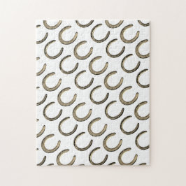 Lucky Horseshoes on White Jigsaw Puzzle ジグソーパズル