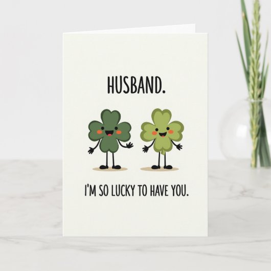 Lucky Husband Faux Gold Foil Card カード (正面)
