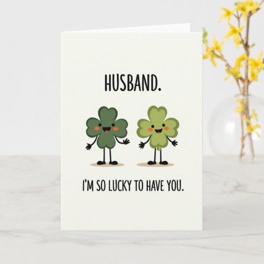 Lucky Husband Faux Gold Foil Card カード (黄色い花)