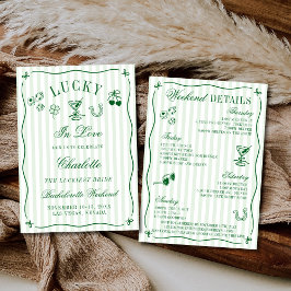 Lucky In Love 4 Day Itinerary Bachelorette Party 招待状