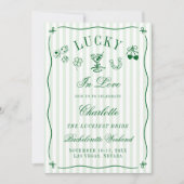 Lucky In Love 4 Day Itinerary Bachelorette Party 招待状 (正面)