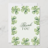 Lucky in Love Bridal Shower Green Shamrock  サンキューカード (正面)