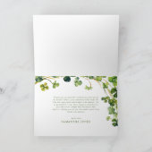 Lucky in Love  Bridal Shower Green Shamrock サンキューカード (内部)