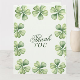 Lucky in Love Bridal Shower Green Shamrock  サンキューカード