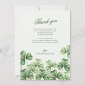 Lucky in Love Bridal Shower Green Shamrock  サンキューカード (裏面)