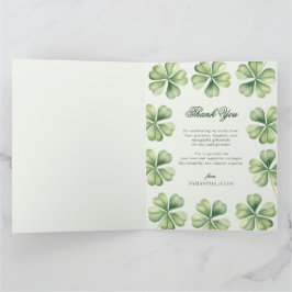 Lucky in Love Bridal Shower Green Shamrock  サンキューカード