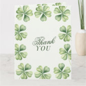 Lucky in Love Bridal Shower Green Shamrock  サンキューカード (正面)