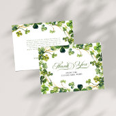 Lucky in Love Bridal Shower Green Shamrock サンキューカード
