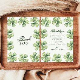 Lucky in Love Bridal Shower Green Shamrock  サンキューカード