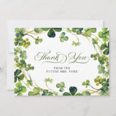 Lucky in Love Bridal Shower Green Shamrock サンキューカード (正面)