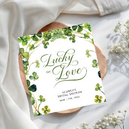 Lucky in Love Bridal Shower Green Shamrock スタンダードランチョンナプキン