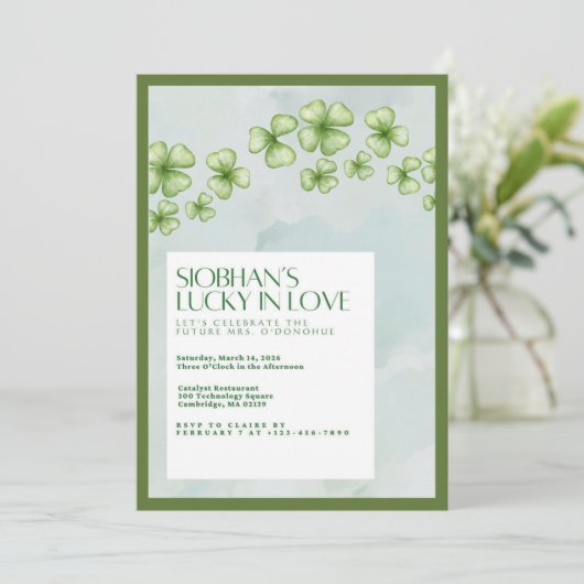 Lucky In Love Bridal Shower Invitation 招待状 (スタンド正面)