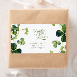 Lucky in Love Bridal Shower Return Address ラベル