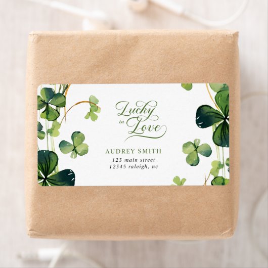 Lucky in Love Bridal Shower Return Address ラベル (インサイチュ)