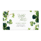 Lucky in Love Bridal Shower Return Address ラベル (正面)