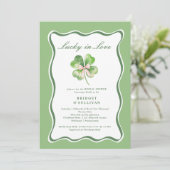 Lucky in Love Bridal Shower  Shamrock Invitation 招待状 (スタンド正面)