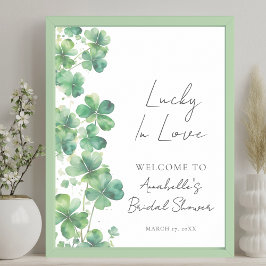 Lucky In Love Bridal Shower Welcome Sign ポスター