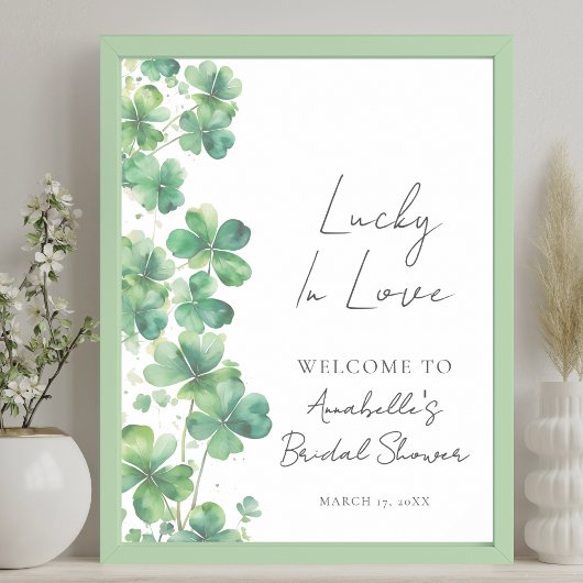 Lucky In Love Bridal Shower Welcome Sign ポスター