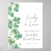 Lucky In Love Bridal Shower Welcome Sign ポスター (正面)
