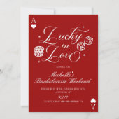 Lucky In Love Casino Bachelorette Weekend Party 招待状 (正面)