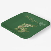  Lucky in Love Gold Glitter Shamrock Bridal Shower ペーパープレート (傾斜あり)