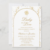 Lucky in Love Gold Shamrock Engagement Party 招待状 (正面)