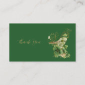 Lucky in Love Golden Green Shamrock Bridal Shower エンクロージャーカード (裏面)