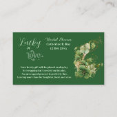 Lucky in Love Golden Green Shamrock Bridal Shower エンクロージャーカード (正面)