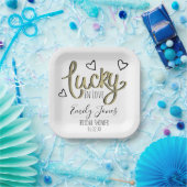 Lucky in Love Hearts Bridal Shower ペーパープレート (パーティー)