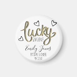 Lucky in Love Hearts Bridal Shower マグネット