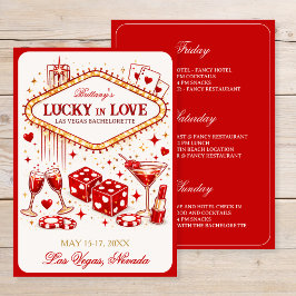 Lucky in Love Las Vegas Bachelorette Casino Party 招待状