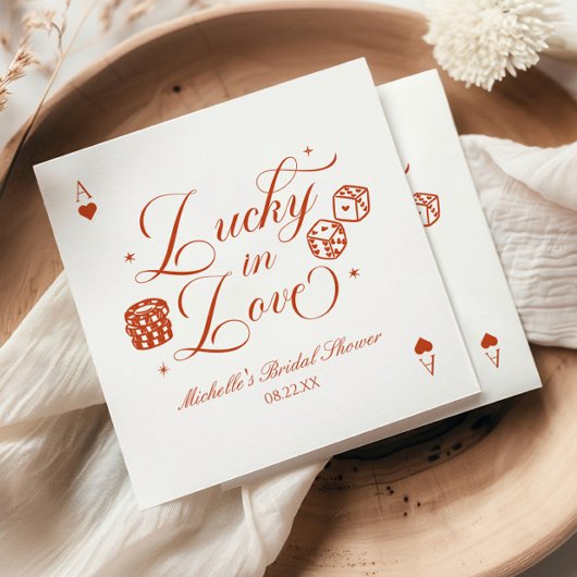 Lucky In Love Playing Card Casino Bridal Shower スタンダードカクテルナプキン