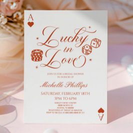 Lucky In Love Playing Card Casino Bridal Shower 招待状